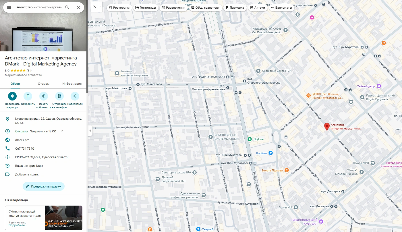 Просування в Google Maps
